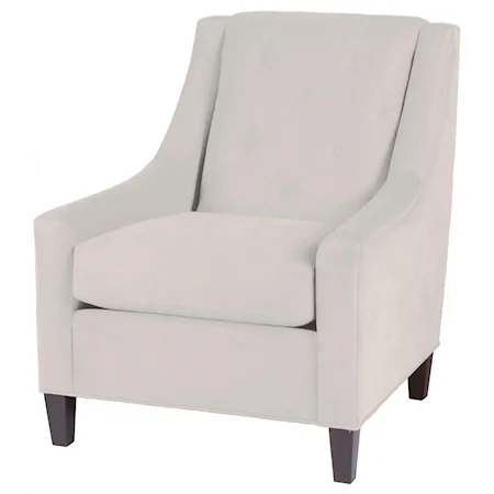 Modern Accent Chair with Tufted Seat Back